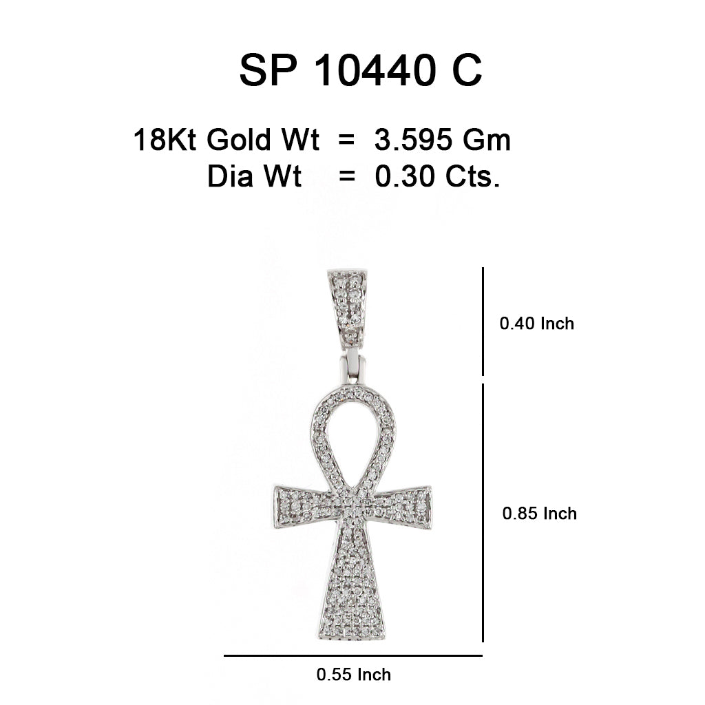 10K Or Jaune 0.30CT diamant Pendentif Croix SP-10440