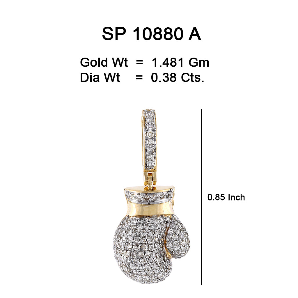 10K Or Jaune 0.38CT diamant Pendentif Gant de Boxe SP-10880