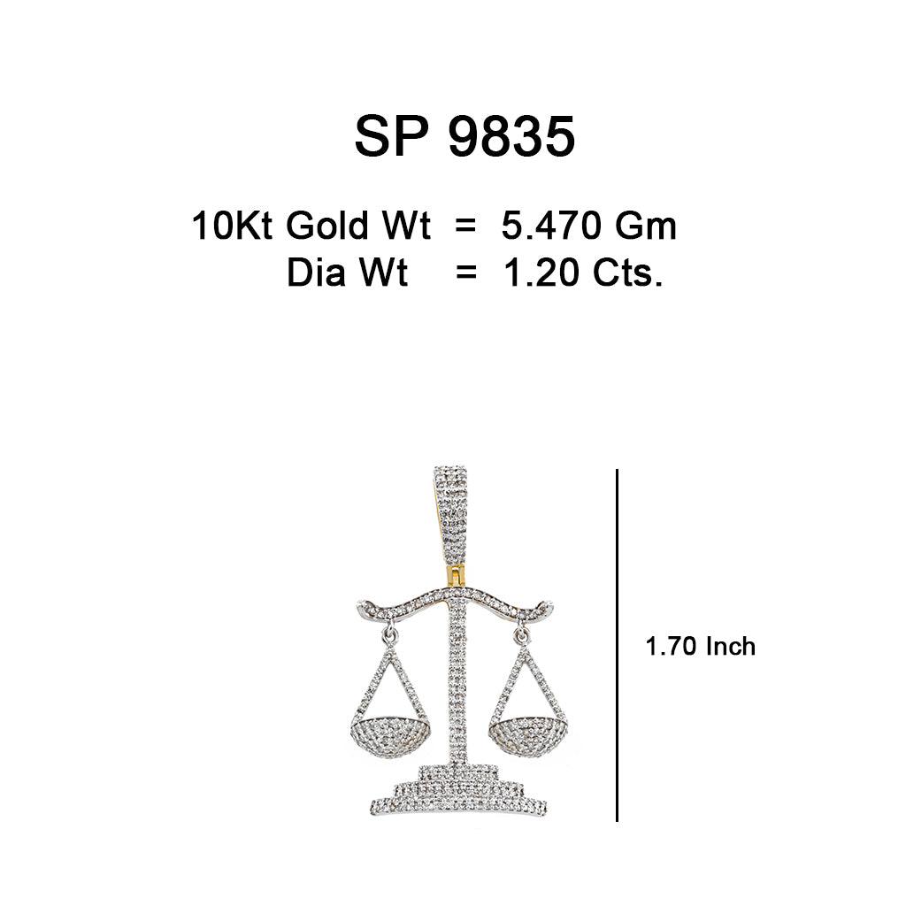 10K Or Jaune 1.20CT diamant Pendentif  SP-9835