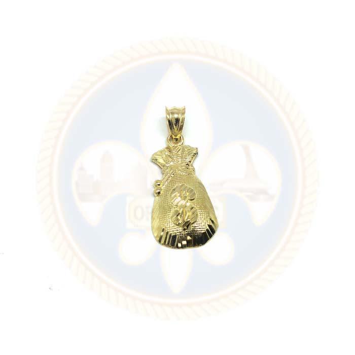 Pendentif Homme Money Bag 10K or jaune XS GMP-004