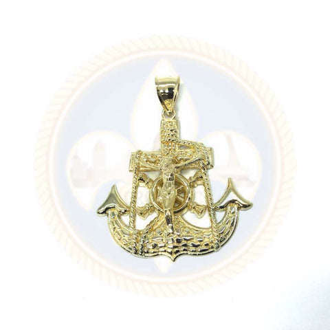 Pendentif Homme Ancre en or 10 Karat MPG-361 - OR QUEBEC 