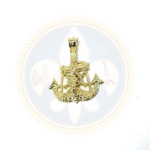 10K Pendentif Homme Ancre en Or Jaune MPG-362 - OR QUEBEC 