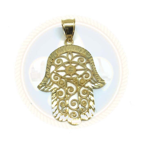 10K Pendentif Homme Mains De Fatima or jaune XL MPG-409 - OR QUEBEC 