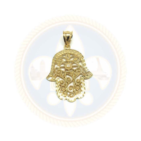 Pendentif Homme Or Jaune 10K Mains De Fatima  M MPG-411 - OR QUEBEC 